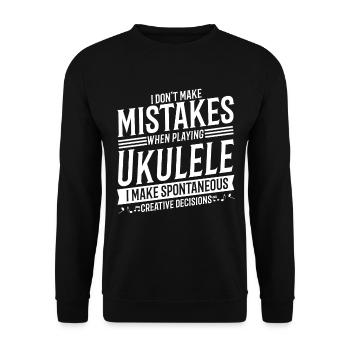 Ukulele Spieler Musikinstrument Musik Ukulele - Unisex Pullover - Schwarz - Vorne - Alina (178cm) & Michal (187cm)