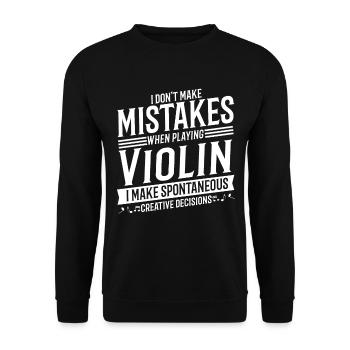 Geigenspieler Musikinstrument Musik Geiger - Unisex Pullover - Schwarz - Vorne - Alina (178cm) & Michal (187cm)