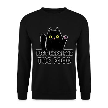 Foodie Kitty Femmes Drôle de Chat - Sweat-shirt Unisexe - noir - Devant - Alina (178cm) & Michal (187cm)