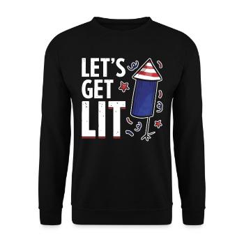 Fireworks USA Celebration Drôle 4 juillet - Sweat-shirt Unisexe - noir - Devant - Alina (178cm) & Michal (187cm)