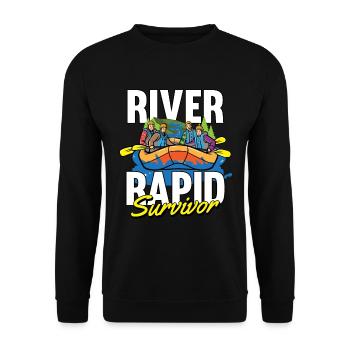 Rafting Wildwasser Kanu Kajak - Unisex Pullover - Schwarz - Vorne - Alina (178cm) & Michal (187cm)