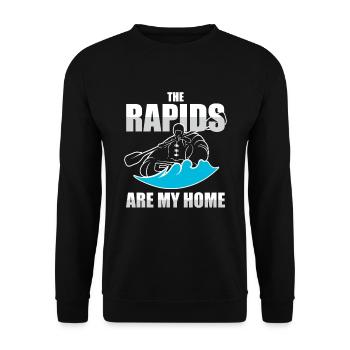 Rafting White Water Canoe Kayak - Unisex Sweatshirt - black - Front - Alina (178cm) & Michal (187cm)