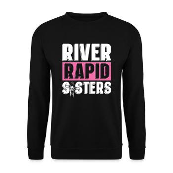 Rafting Wildwasser Kanu Kajak - Unisex Pullover - Schwarz - Vorne - Alina (178cm) & Michal (187cm)