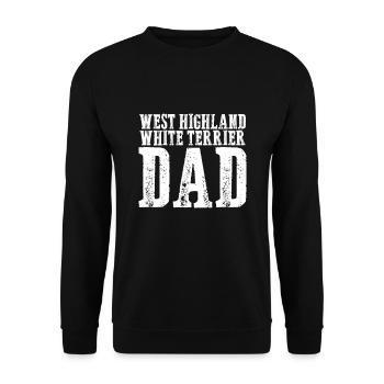 West highland white terrier Papa - Sweat-shirt Unisexe - noir - Devant - Alina (178cm) & Michal (187cm)