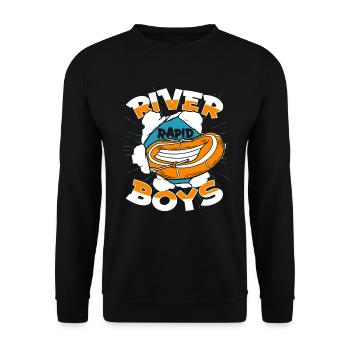 Rafting White Water Canoe Kayak - Unisex Sweatshirt - black - Front - Alina (178cm) & Michal (187cm)