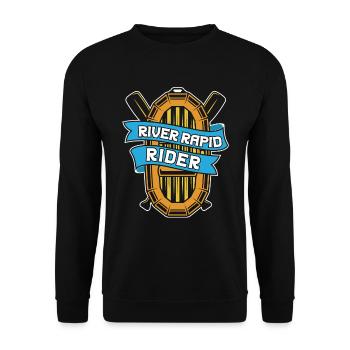 Rafting Wildwasser Kanu Kajak - Unisex Pullover - Schwarz - Vorne - Alina (178cm) & Michal (187cm)