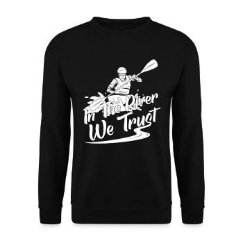 Rafting Wildwasser Kanu Kajak - Unisex Pullover - Schwarz - Vorne - Alina (178cm) & Michal (187cm)