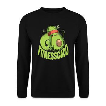 Fitness Training Gym Workout Weights - Unisex Sweatshirt - black - Front - Alina (178cm) & Michal (187cm)