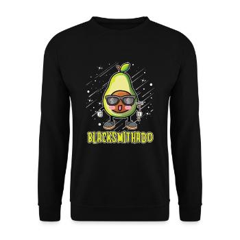 Schmied Schlosser Metallbauer Eisen - Unisex Pullover - Schwarz - Vorne - Alina (178cm) & Michal (187cm)