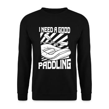 Rafting White Water Canoe Kayak - Unisex Sweatshirt - black - Front - Alina (178cm) & Michal (187cm)