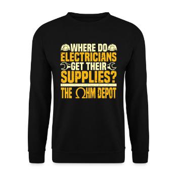 Electrician Electrical Engineer Electronics Technician - Unisex Sweatshirt - black - Front - Alina (178cm) & Michal (187cm)
