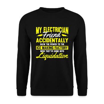 Electrician Electrical Engineer Electronics Technician - Unisex Sweatshirt - black - Front - Alina (178cm) & Michal (187cm)