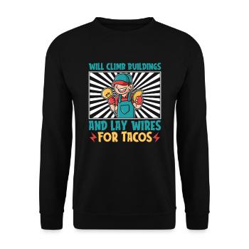 Electrician Electrical Engineer Electronics Technician - Unisex Sweatshirt - black - Front - Alina (178cm) & Michal (187cm)