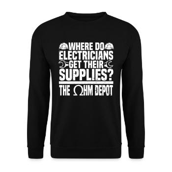 Electrician Electrical Engineer Electronics Technician - Unisex Sweatshirt - black - Front - Alina (178cm) & Michal (187cm)