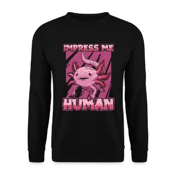 Axolotl Salamander - Unisex Pullover - Schwarz - Vorne - Alina (178cm) & Michal (187cm)