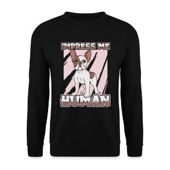 French Bulldog Frenchie Französische Bulldogge - Unisex Sweatshirt - black - Front - Alina (178cm) & Michal (187cm)