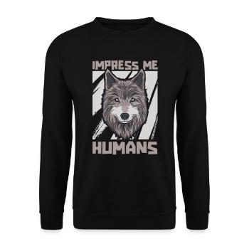 Wolf - Unisex Sweatshirt - black - Front - Alina (178cm) & Michal (187cm)