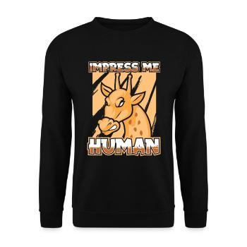 Giraffe Afrika Savanne Safari - Unisex Pullover - Schwarz - Vorne - Alina (178cm) & Michal (187cm)