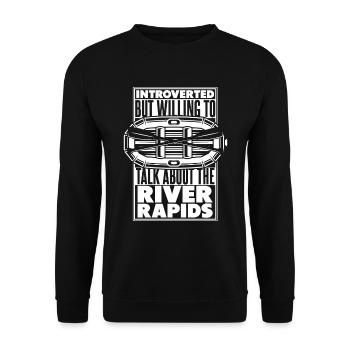 Rafting Wildwasser Kanu Kajak - Unisex Pullover - Schwarz - Vorne - Alina (178cm) & Michal (187cm)
