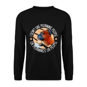 Boxer Chien - Sweat-shirt Unisexe - noir - Devant - Alina (178cm) & Michal (187cm)