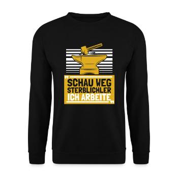 Schmied Schlosser Metallbauer Eisen - Unisex Pullover - Schwarz - Vorne - Alina (178cm) & Michal (187cm)