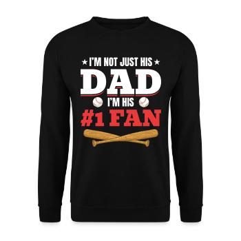 Baseball Dad Stolzer Vater Baseball Sohn - Unisex Pullover - Schwarz - Vorne - Alina (178cm) & Michal (187cm)