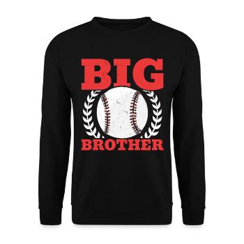 Baseball Big Brother Kids Baseball Player - Unisex Sweatshirt - black - Front - Alina (178cm) & Michal (187cm)