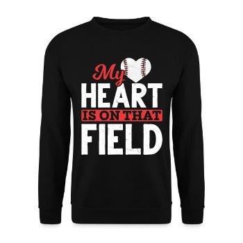 Kids Baseball Softball Mama Baseball Heart - Unisex Sweatshirt - black - Front - Alina (178cm) & Michal (187cm)