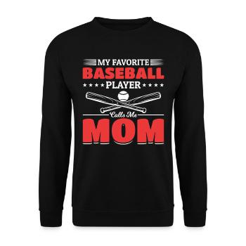 Baseball Mutter Stolz Baseball Mama - Unisex Pullover - Schwarz - Vorne - Alina (178cm) & Michal (187cm)
