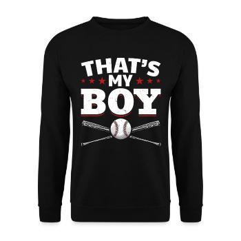 Mama Baseball Jeune Fils Femmes Baseball - Sweat-shirt Unisexe - noir - Devant - Alina (178cm) & Michal (187cm)
