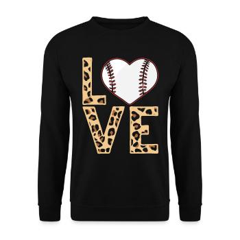 Leopard Baseball Theme Women Baseball - Unisex Sweatshirt - black - Front - Alina (178cm) & Michal (187cm)