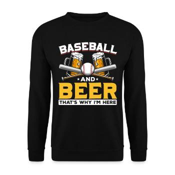 Baseball Bière Humour Hommes Baseball - Sweat-shirt Unisexe - noir - Devant - Alina (178cm) & Michal (187cm)