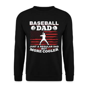 Amerikanischer Baseball Vater US Flagge - Unisex Pullover - Schwarz - Vorne - Alina (178cm) & Michal (187cm)