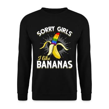 Schwulenstolz Banane LGBTQ Lustig - Unisex Pullover - Schwarz - Vorne - Alina (178cm) & Michal (187cm)