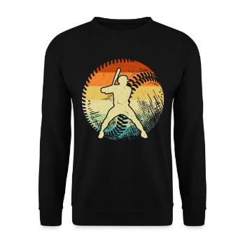 Retro Baseball Bat Hommes Garçons Baseball - Sweat-shirt Unisexe - noir - Devant - Alina (178cm) & Michal (187cm)