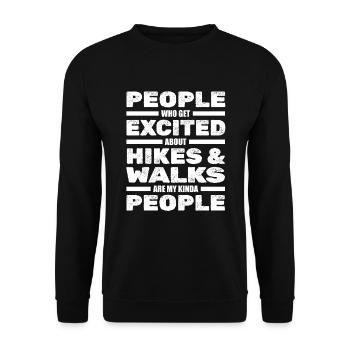 Hiking Trekking Hikers - Unisex Sweatshirt - black - Front - Alina (178cm) & Michal (187cm)