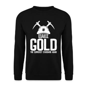 Goldbergbau Goldmine - Unisex Pullover - Schwarz - Vorne - Alina (178cm) & Michal (187cm)