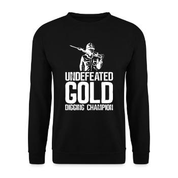 Goldbergbau Goldmine - Unisex Pullover - Schwarz - Vorne - Alina (178cm) & Michal (187cm)
