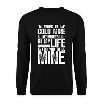 Mine d’or minière - Sweat-shirt Unisexe - noir - Devant - Alina (178cm) & Michal (187cm)