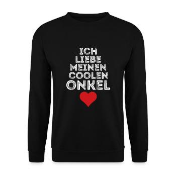 Ich liebe meinen coolen Onkel - Unisex Pullover - Schwarz - Vorne - Alina (178cm) & Michal (187cm)