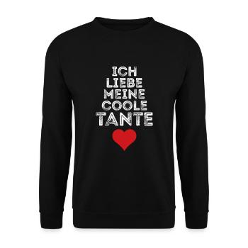 Ich liebe meine coole Tante - Unisex Pullover - Schwarz - Vorne - Alina (178cm) & Michal (187cm)