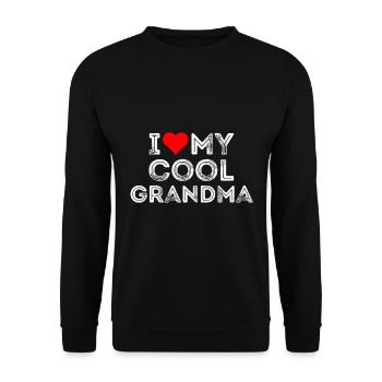 I Love my cool grandma - Unisex Sweatshirt - black - Front - Alina (178cm) & Michal (187cm)