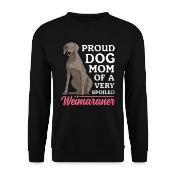 Weimaraner Mom Hunde Hundebesitzerin Geschenk - Unisex Pullover - Schwarz - Vorne - Alina (178cm) & Michal (187cm)