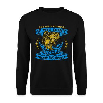 Angler Fishing Fishermen Fishing - Unisex Sweatshirt - black - Front - Alina (178cm) & Michal (187cm)