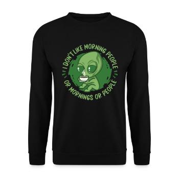 Alien Außerirdischer - Unisex Pullover - Schwarz - Vorne - Alina (178cm) & Michal (187cm)