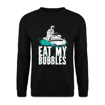 Jetski Jet Ski Motorschlitten - Unisex Pullover - Schwarz - Vorne - Alina (178cm) & Michal (187cm)