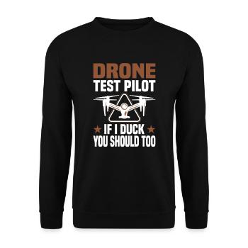 Drohnenpilot Fpv Quadcopter Racing Drohnenfliegen - Unisex Pullover - Schwarz - Vorne - Alina (178cm) & Michal (187cm)
