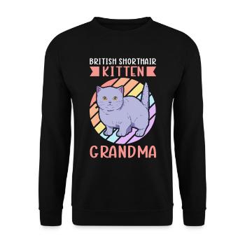 Grand-mère britannique à poil court | Cadeau maman chat - Sweat-shirt Unisexe - noir - Devant - Alina (178cm) & Michal (187cm)