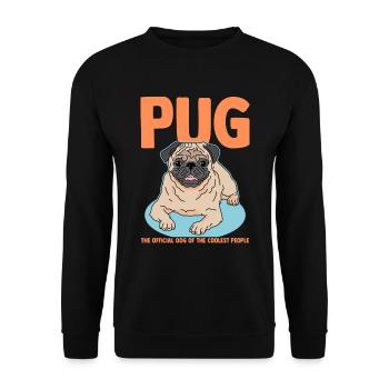 Mops Hundebesitzer Hundeliebhaber Hunde Geschenk - Unisex Pullover - Schwarz - Vorne - Alina (178cm) & Michal (187cm)