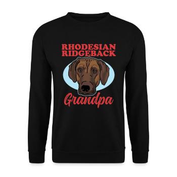 Rhodesian Ridgeback Grandpa Dog Gift - Unisex Sweatshirt - black - Front - Alina (178cm) & Michal (187cm)